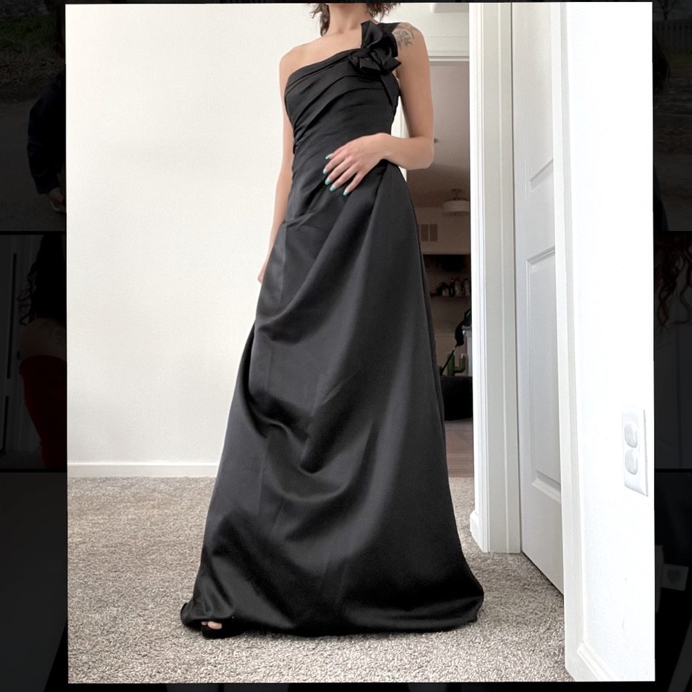 Used Black David’s Bridal Bridesmaids Dress Size 2